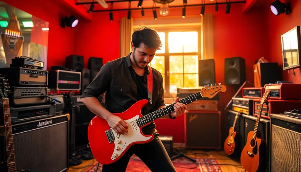 Experience VG99.zip with a guitarist showcasing the instrument's capabilities in a vibrant studio